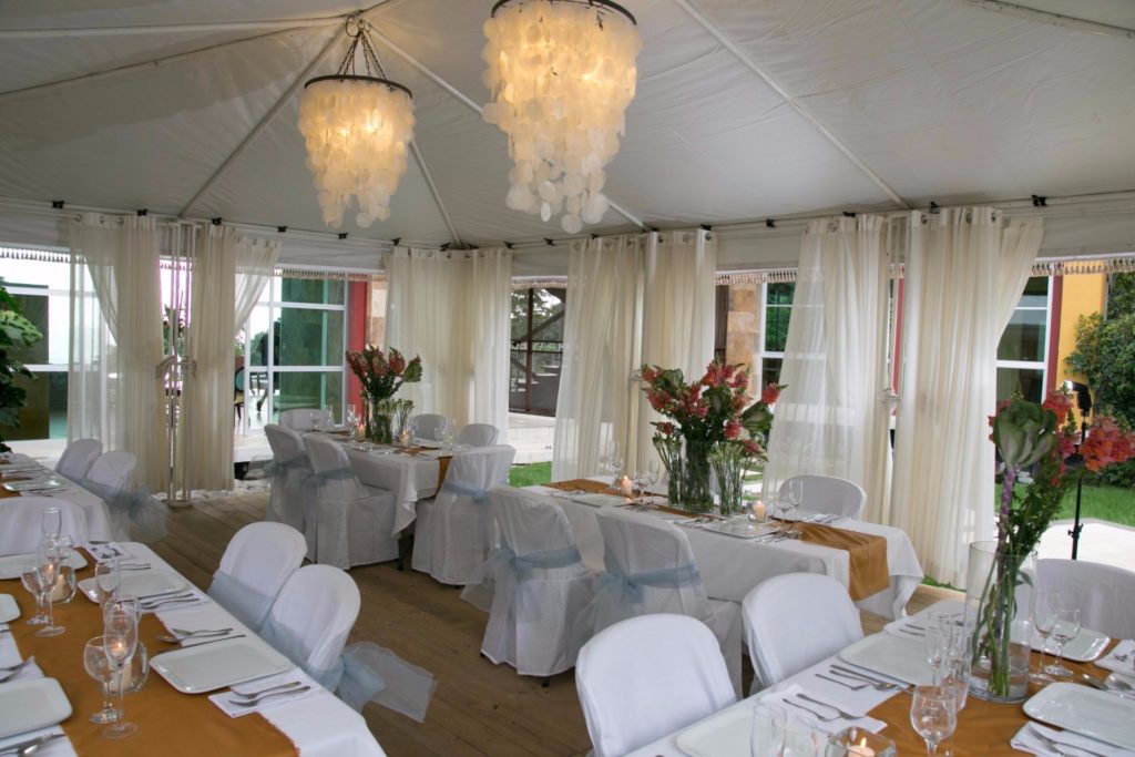 Make your special event truly unforgettable in our luxury events tent which can fit up to eighty seated guests. 