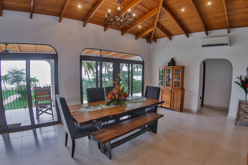 Spacious dinning table with open ceilings throughout the Villa!!
