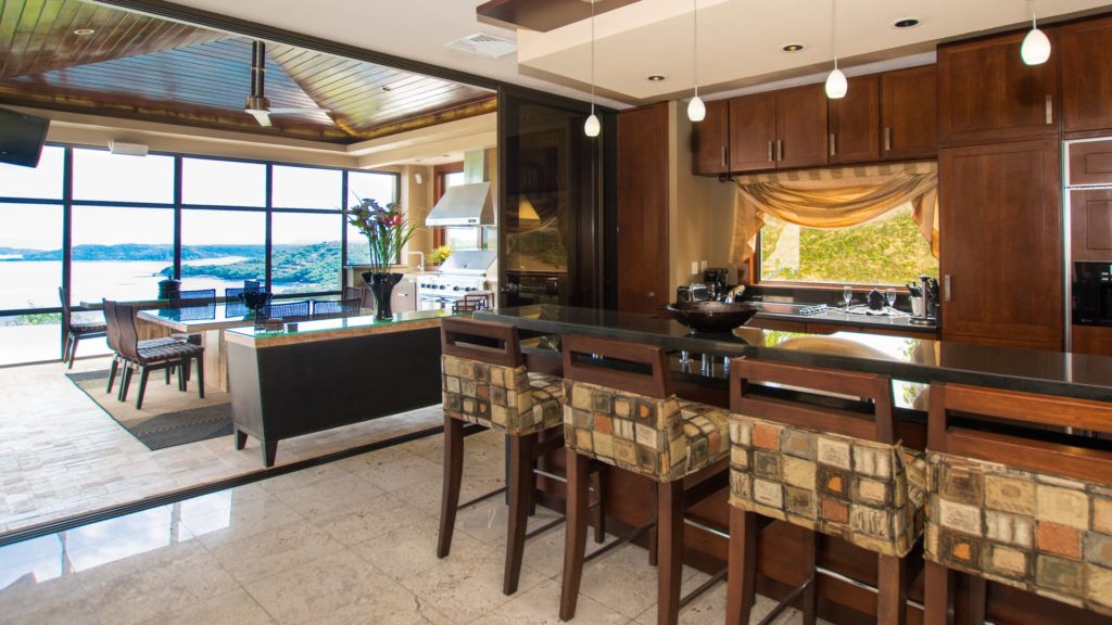 Kitchen space is what you will have as well as pace with views. Nice comfortable views from this area are beautiful and inspiring to sat the least. Enjoy these beautiful views at Golfo de Papagayo.