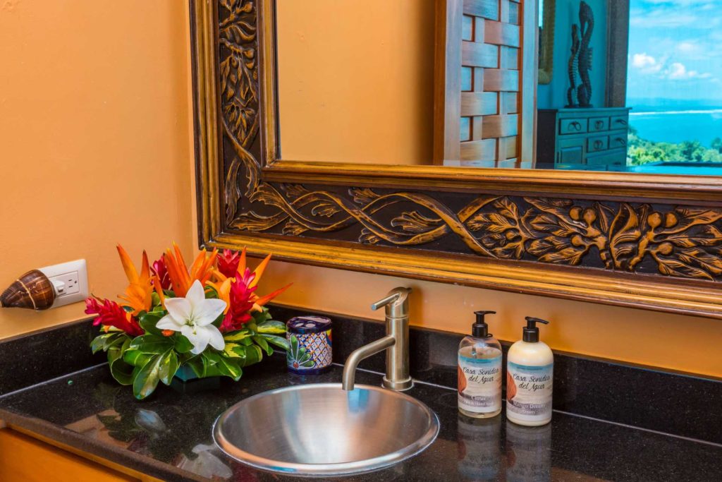 Elegant and luxurious attention to detail is found throughout this gorgeous villa, even in the bathrooms.