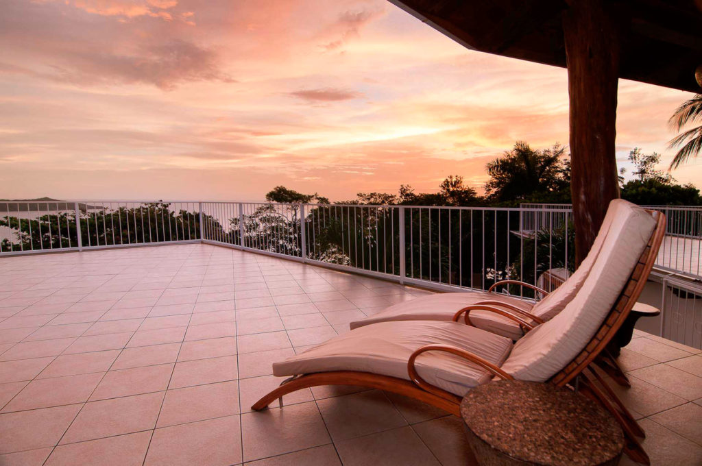 The beauty of the Playa Flamingo&apos;s sunsets can be fully taken in on the terrace on the top level.
