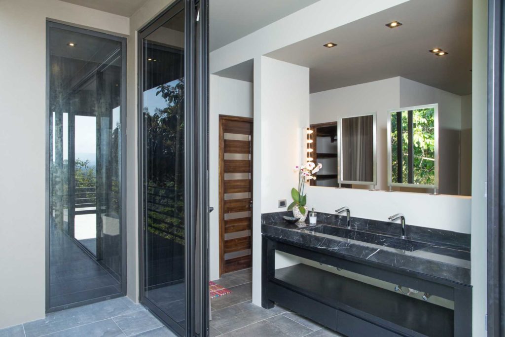 Stylish and spacious, each of the five full bathrooms is a unique example of beautiful modern design.