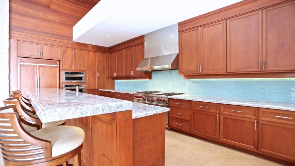 The huge kitchen contains a breakfast bar for 4, spacious cabinetry, and all high-end appliances. Cook your own meals or use the optional private chef to prepare gourmet meals for your group. 