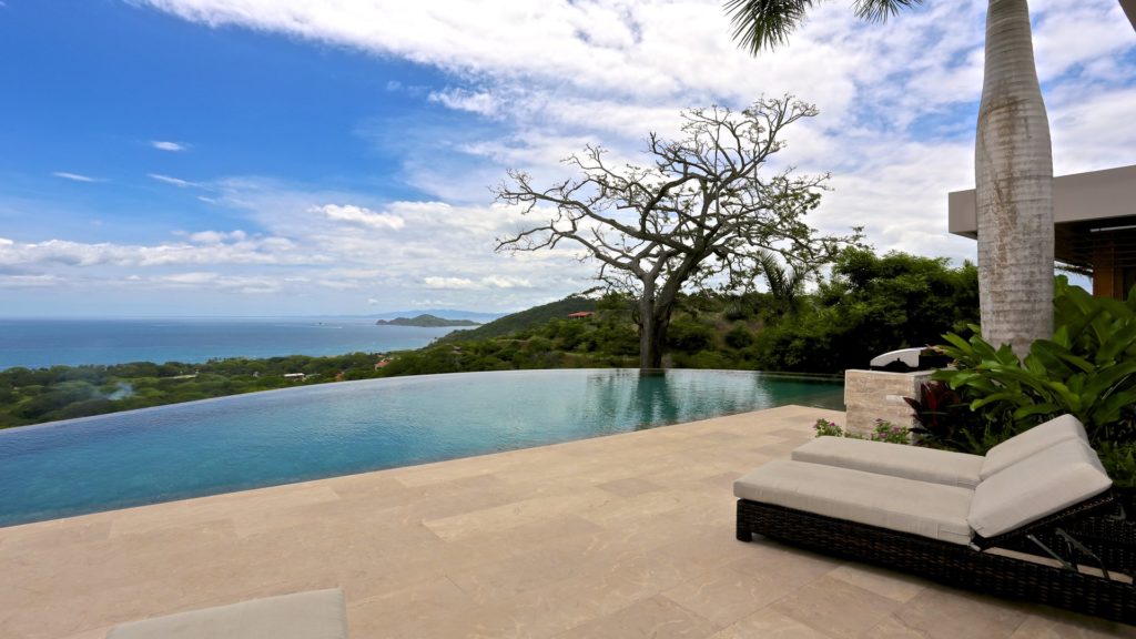 The deck and pool are large and offer a stunning view of the Pacific Ocean. This villa has everything you would want for your Costa Rican luxury vacation. 