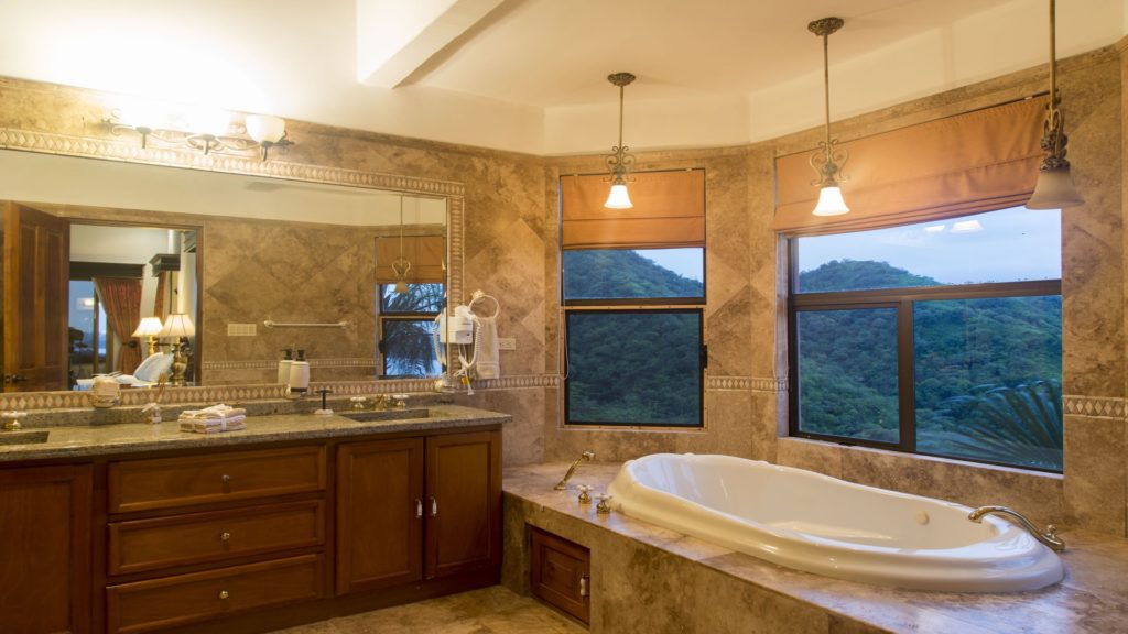 Relax and enjoy the picturesque views while soaking in the amazing tub.