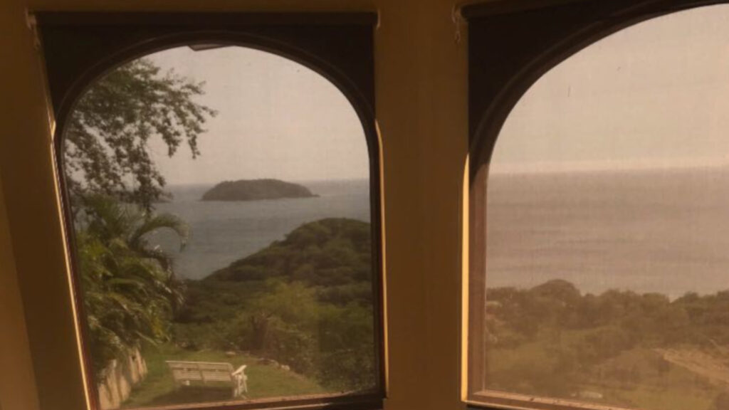 There are several small islands in view from the balcony.