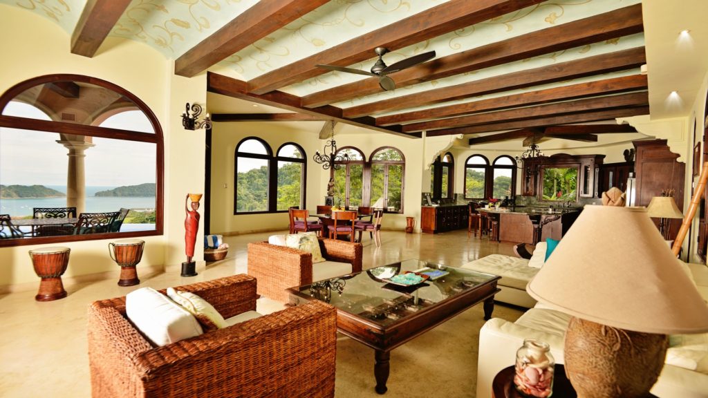 A well-decorated living area sets the scene for special moments with loved ones. The view of Herradura Bay is simply stunning.