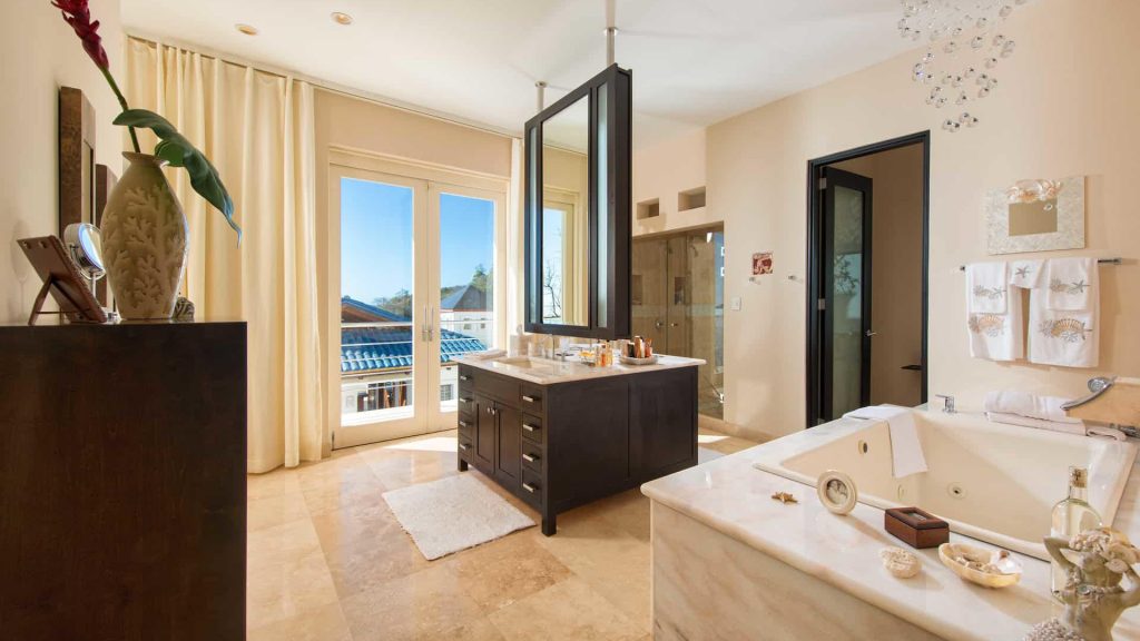 This luxury bathroom sets a new standard for villas in the area. 