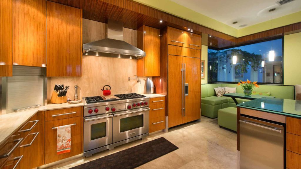A fully equipped modern kitchen.