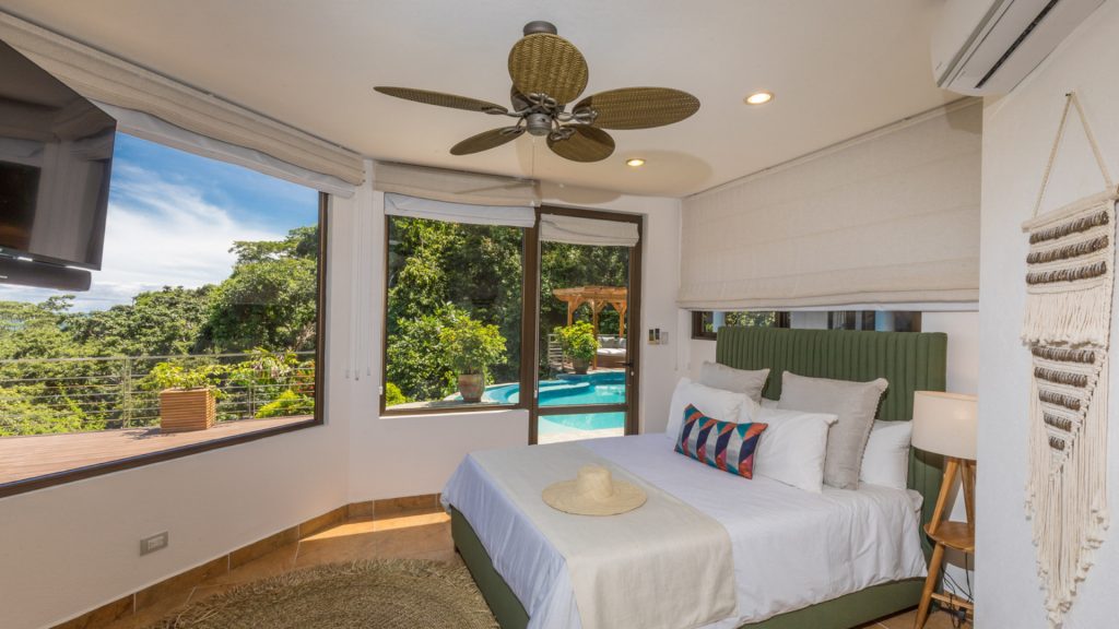 This bedroom is detached from the main house. Wake up in your comfortable king bed and step out for a morning dip.