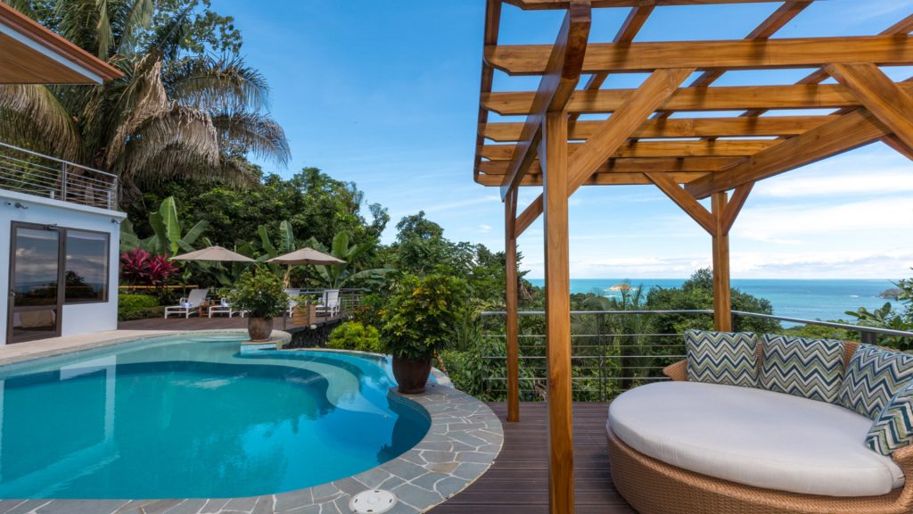 The large pool and deck area is the spot for catching some Costa Rican rays and savoring the amazing view.