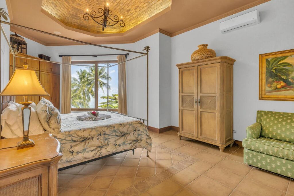 Wake up to beautiful Pacific Ocean views from this spacious king bedroom designed for comfort and relaxation.