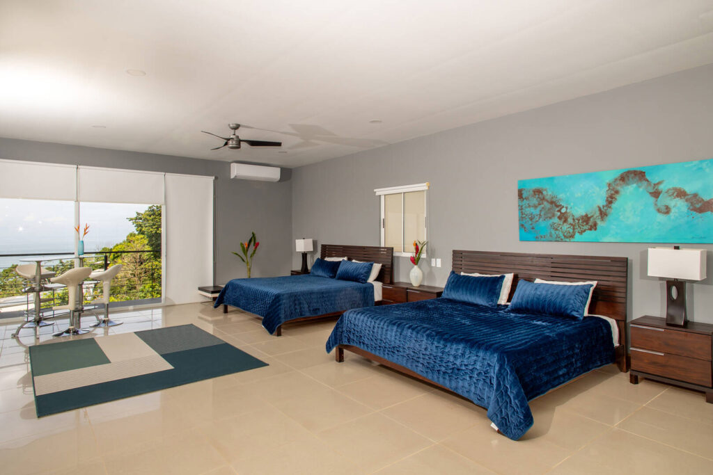 The bedrooms in this villa are extremely spacious with beautiful decor and furnishings.