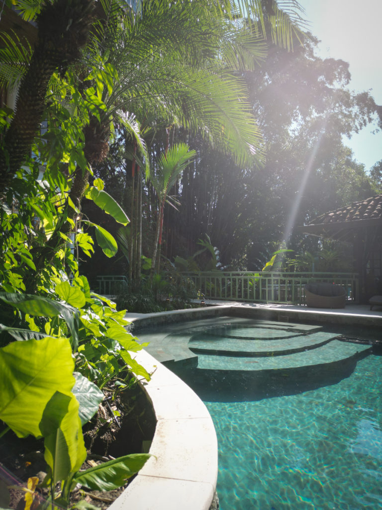 Savor the morning sun from this tranquil and secluded spot.