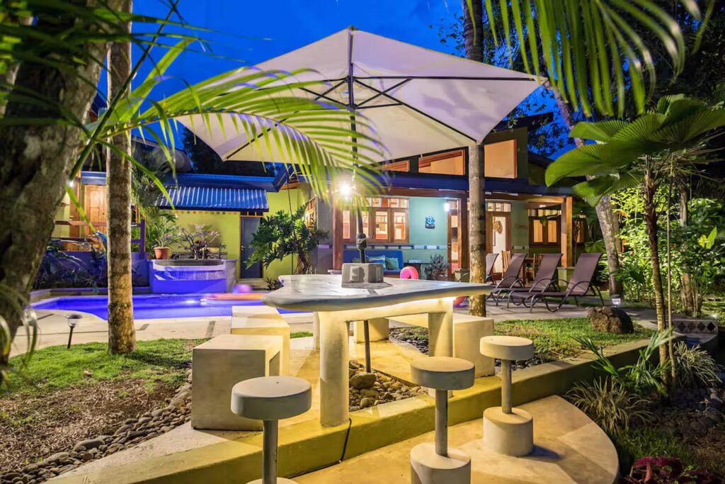 Enjoy cocktails by the pool before a night on the town.