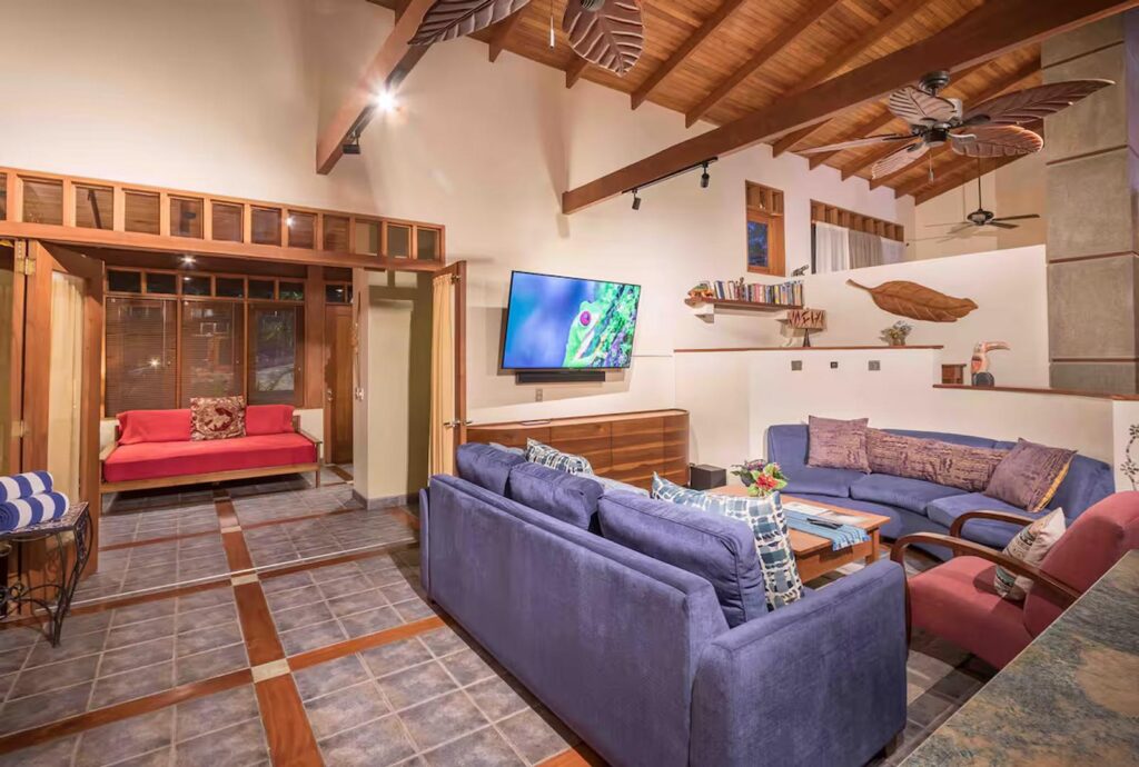 Tiled floors and natural hardwoods throughout the property add to the organic charm of this vacation villa.