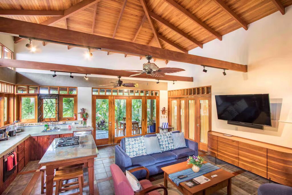 One of the awesome entertainment areas, with a gourmet kitchen for preparing family feasts.