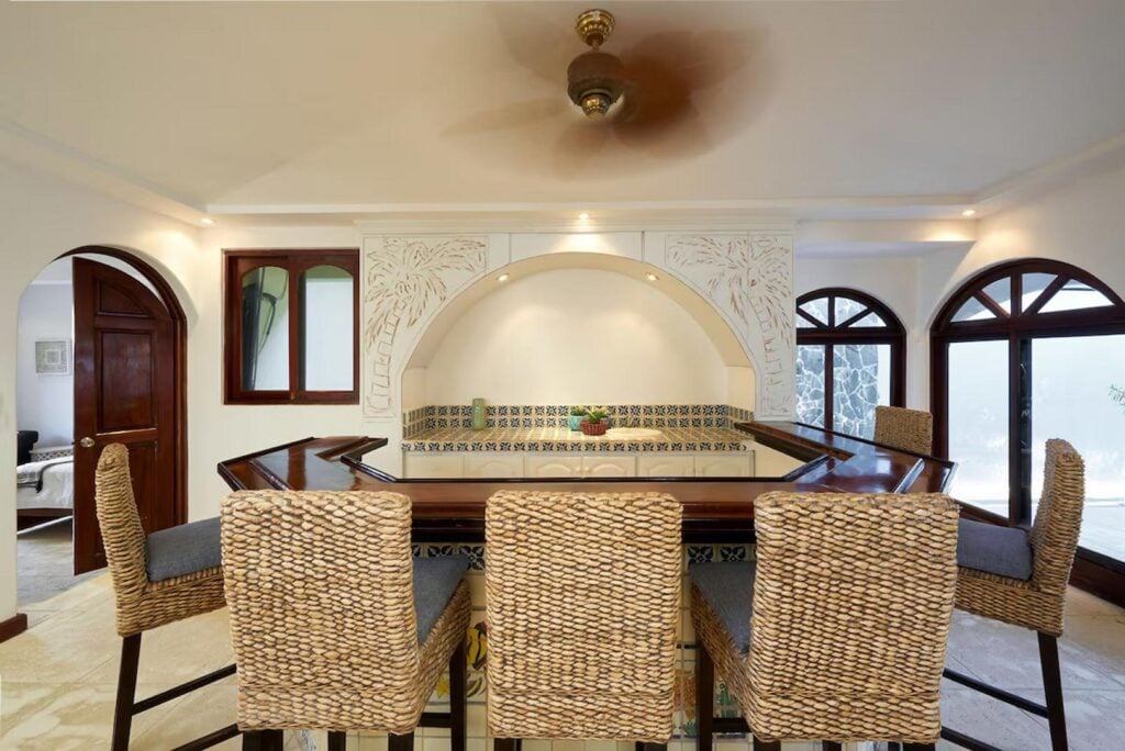 The bar area is a great spot for a fun evening gathering with friends and family.