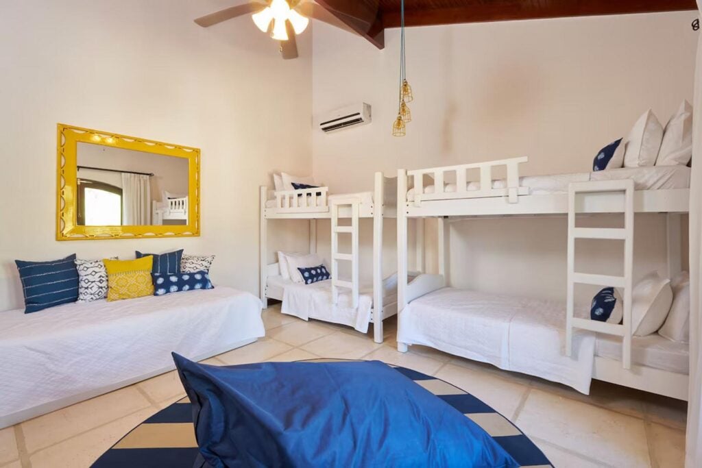 This delightful room for the little ones can sleep up to six. Sleepover time!