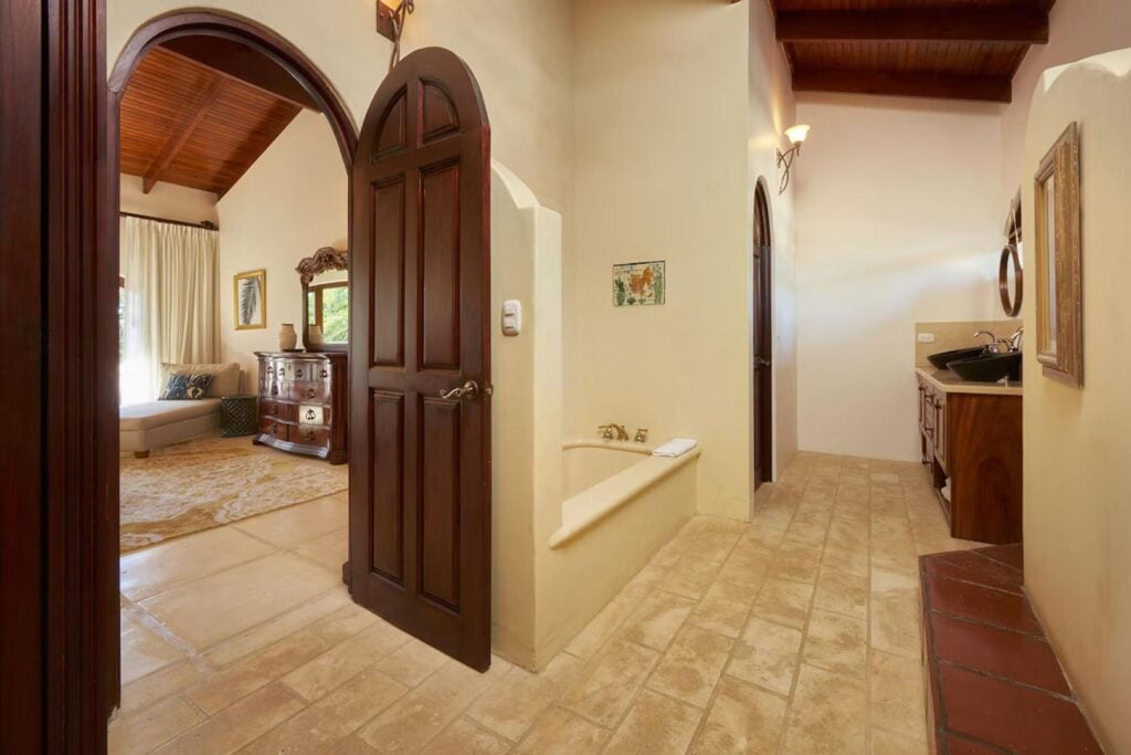 The spacious master ensuite bathroom has a nice tub for you to soak away the excitement of the day.