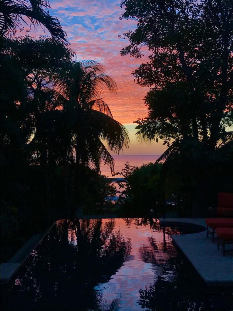 Enjoy early evening by the pool and watch as the colors of the sunset become more and more vibrant.