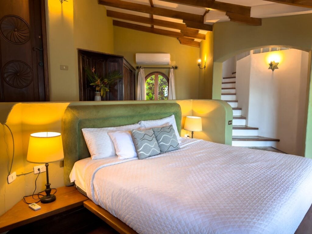 Relax in your comfortable king bed in the master bedroom after a fun day at the beautiful Dominical beaches.
