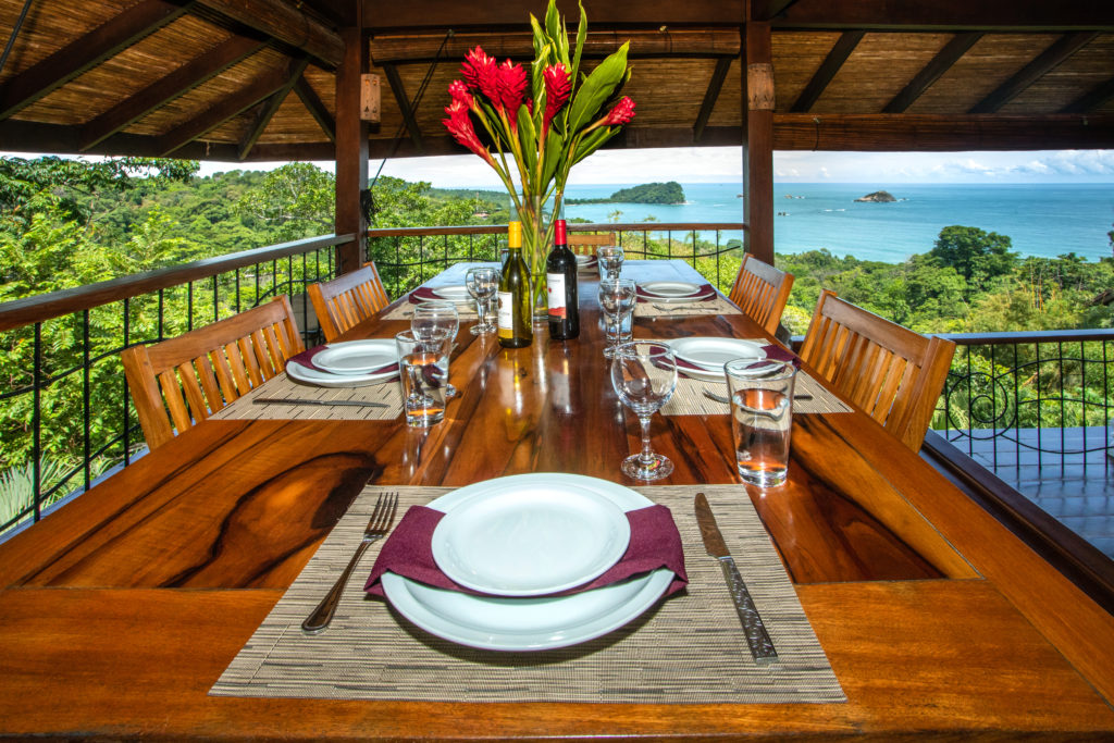 Every meal in this stunning villa is enjoyed with a breathtaking ocean view.