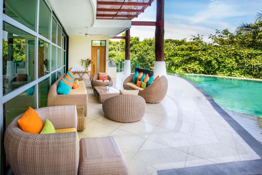The outside sitting area by the pool and the sounds and sights of nature all around will make this a truly unforgettable vacation.