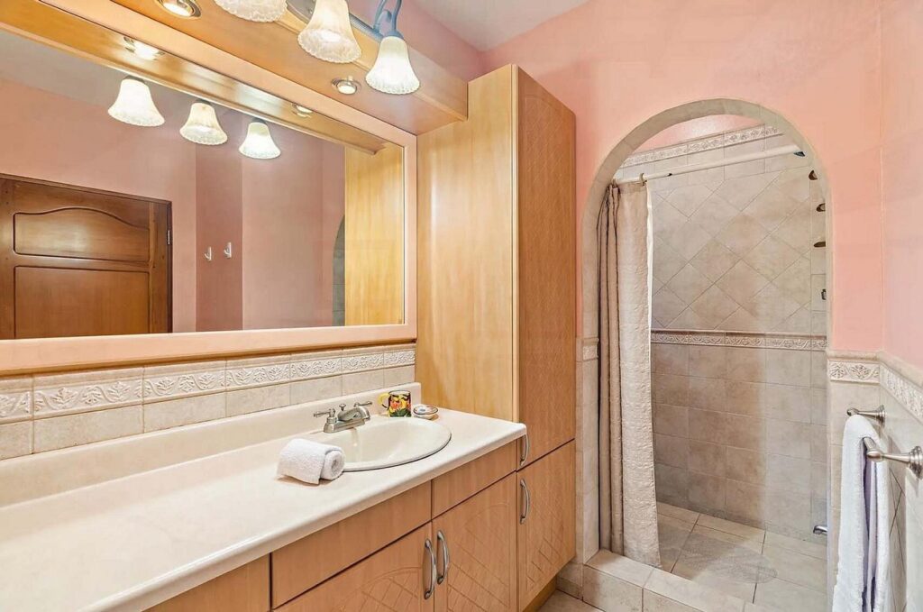 A bathroom full of luxuries, beautifully designed for an opulent vacation