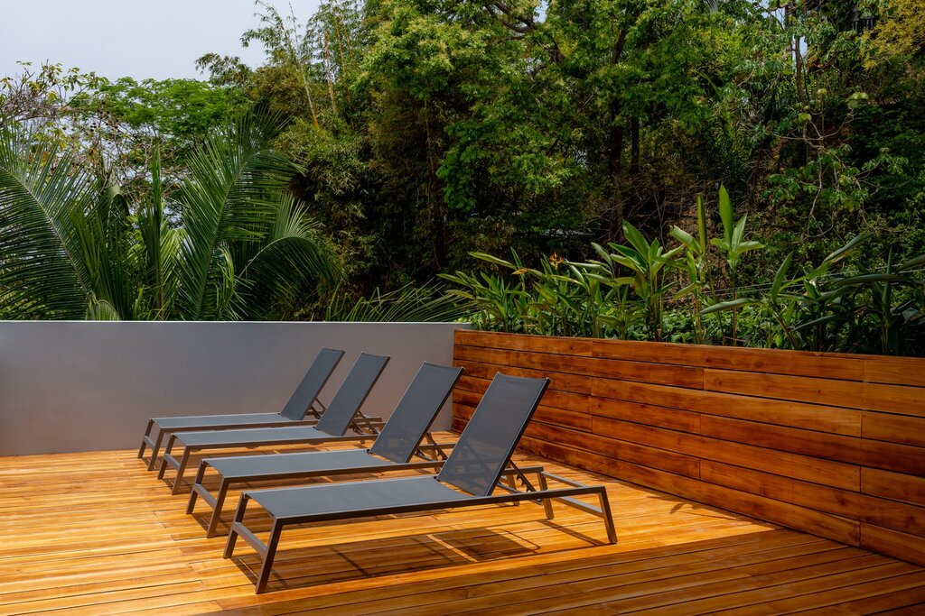 The loungers on top of the property are perfect for tanning and relaxing.