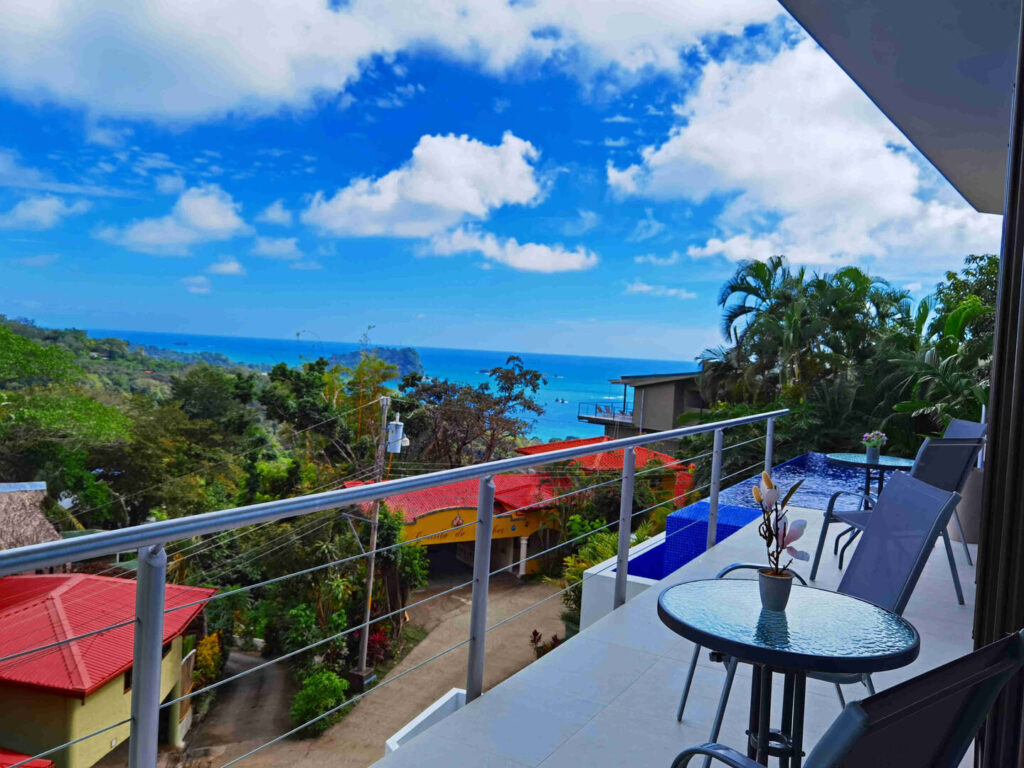 This balcony has a stunning view of the Pacific ocean which you can enjoy every day of your Costa Rica vacation.