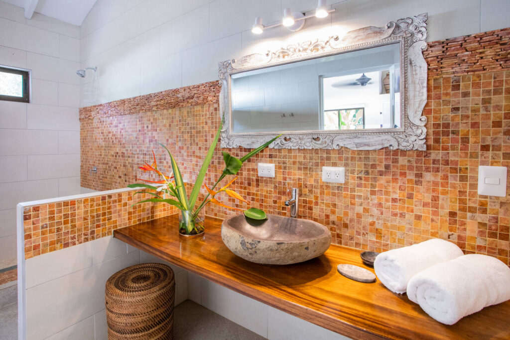 Each bathroom is breathtakingly designed to be unique. This villa proves that bathrooms are not always boring!