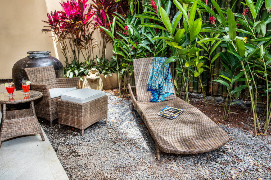 Enjoy a peaceful private lounging area outside your bedroom. 