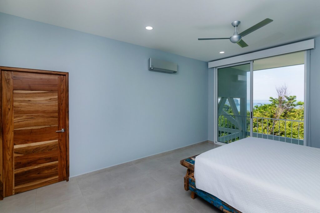 All the bedrooms have fans, air conditioning, and large doors to let in the ocean breeze. Ventilate exactly to your liking!