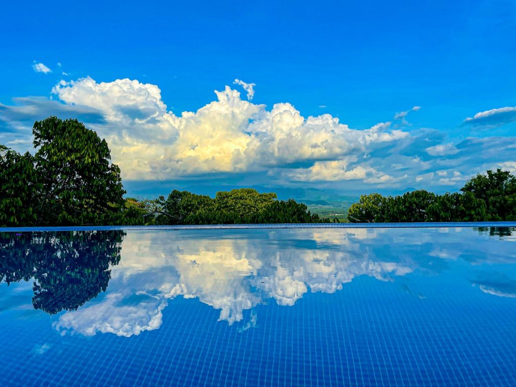 The breathtaking view from the pool is inspirational and relaxing.