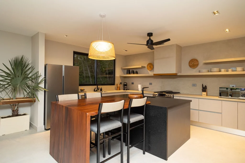 The modern gourmet kitchen has everything you or your private chef could need to prepare a family feast.