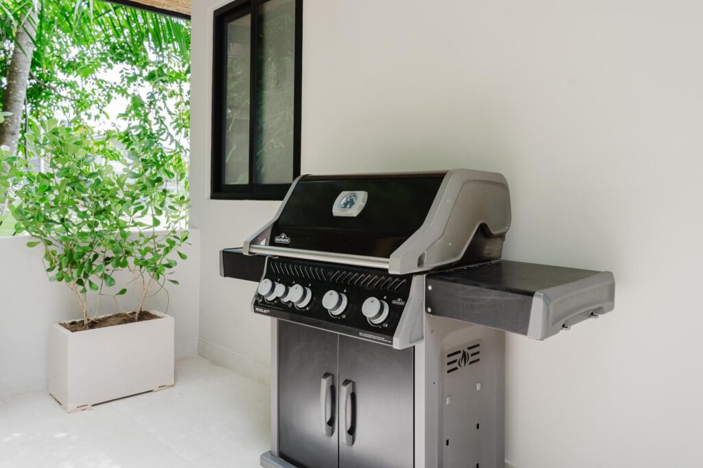 A private BBQ grill setup for casual outdoor cooking and gathering.