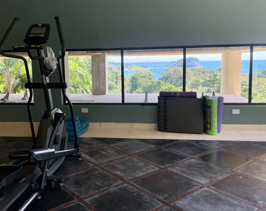
The air-conditioned gym offers inspiring views to fuel your workouts.