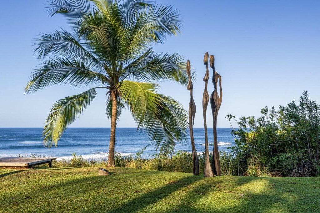 Tasteful art is also found outside the home in the garden.