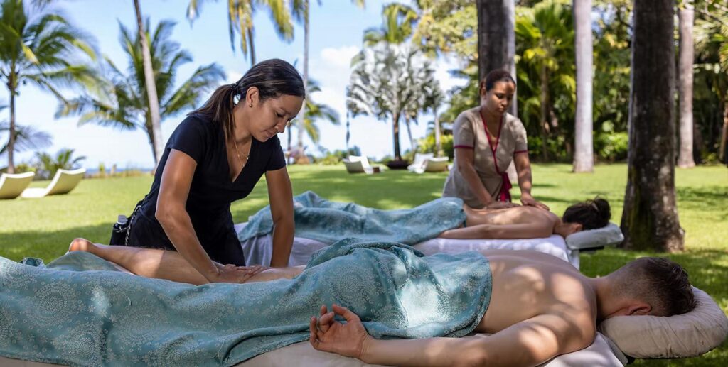 Soothing massage therapy can be arranged at the villa. The peaceful garden is ideal for this.