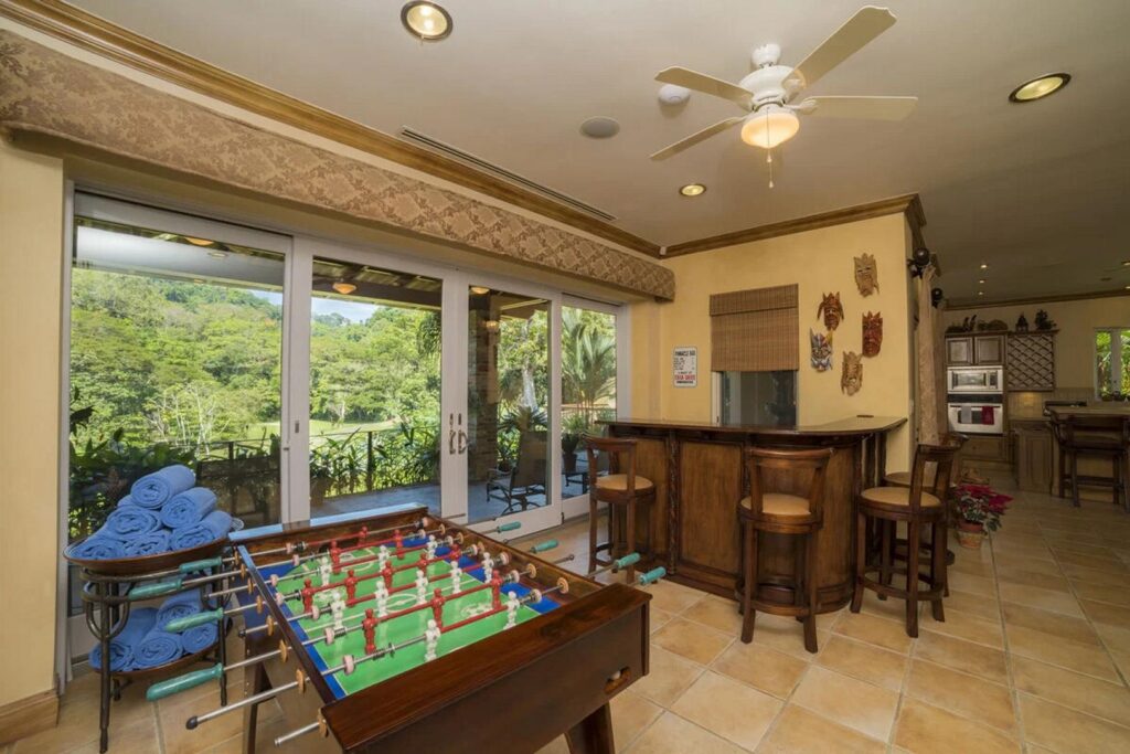 Enjoy a competitive foosball tournament with a few cool beers from the bar.
