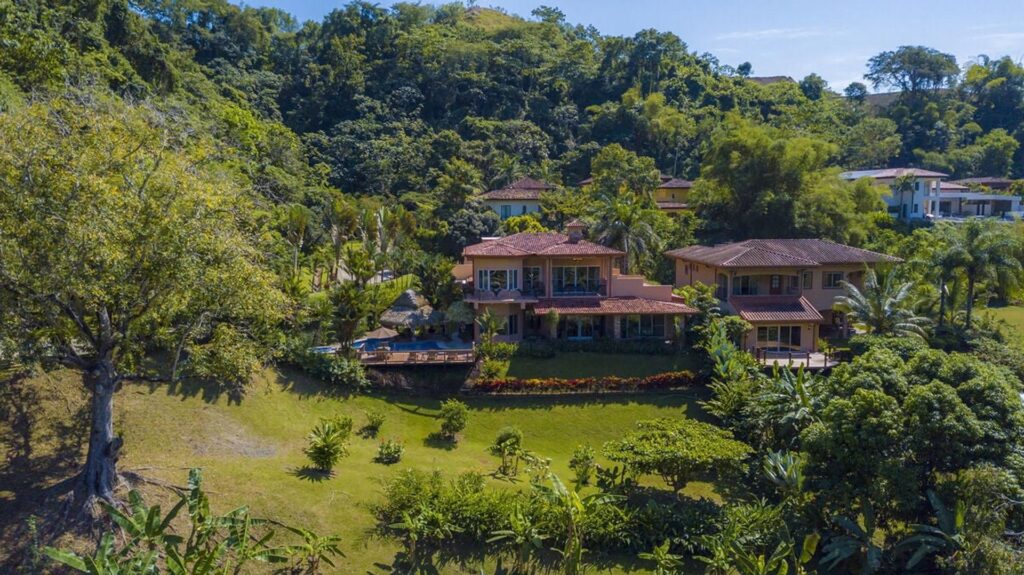 The villa sits on a hill in a safe, secluded community in the exclusive Los Suenos resort.