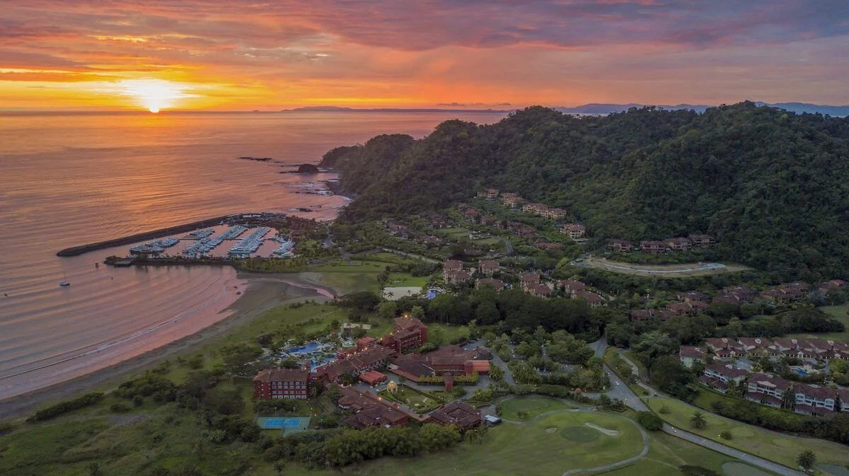 los suenos resort marina aerial sunset costa rica coastline ocean view