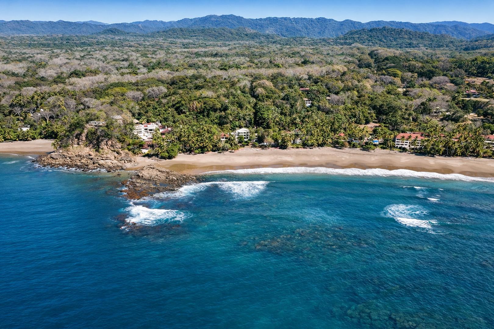 Secluded beachfront location on Costa Rica's Pacific coast near a luxury vacation villa